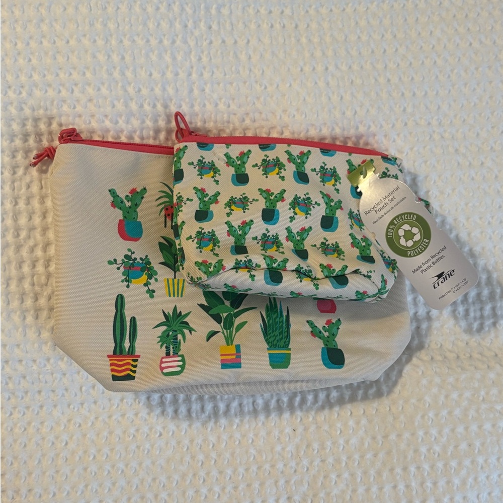 Crane Recycled Material Pouch Set – Succulent Cactus Print (NWT) - Picture 7 of 7